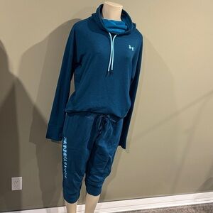 Under Armour Teal Blue Cowlneck Hoodie and Joggers Set